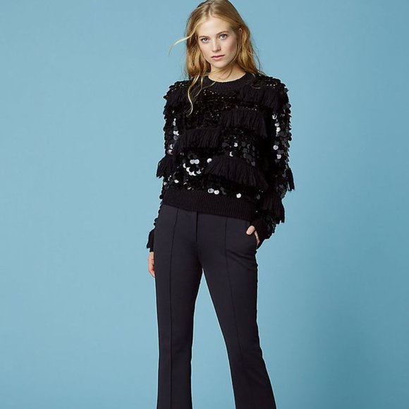 DVF | Diane's Edit | Alix Sequin Pullover in Black Size Med - Picture 3 of 11